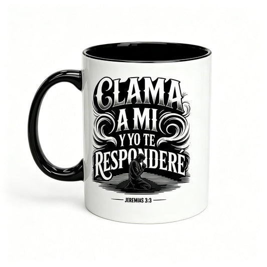 Christian Spanish Bible Scripture Ceramic Cup Jeremiah Book 333-Call to My Father Prayer Design, with letters,Reusable Coffee Cups