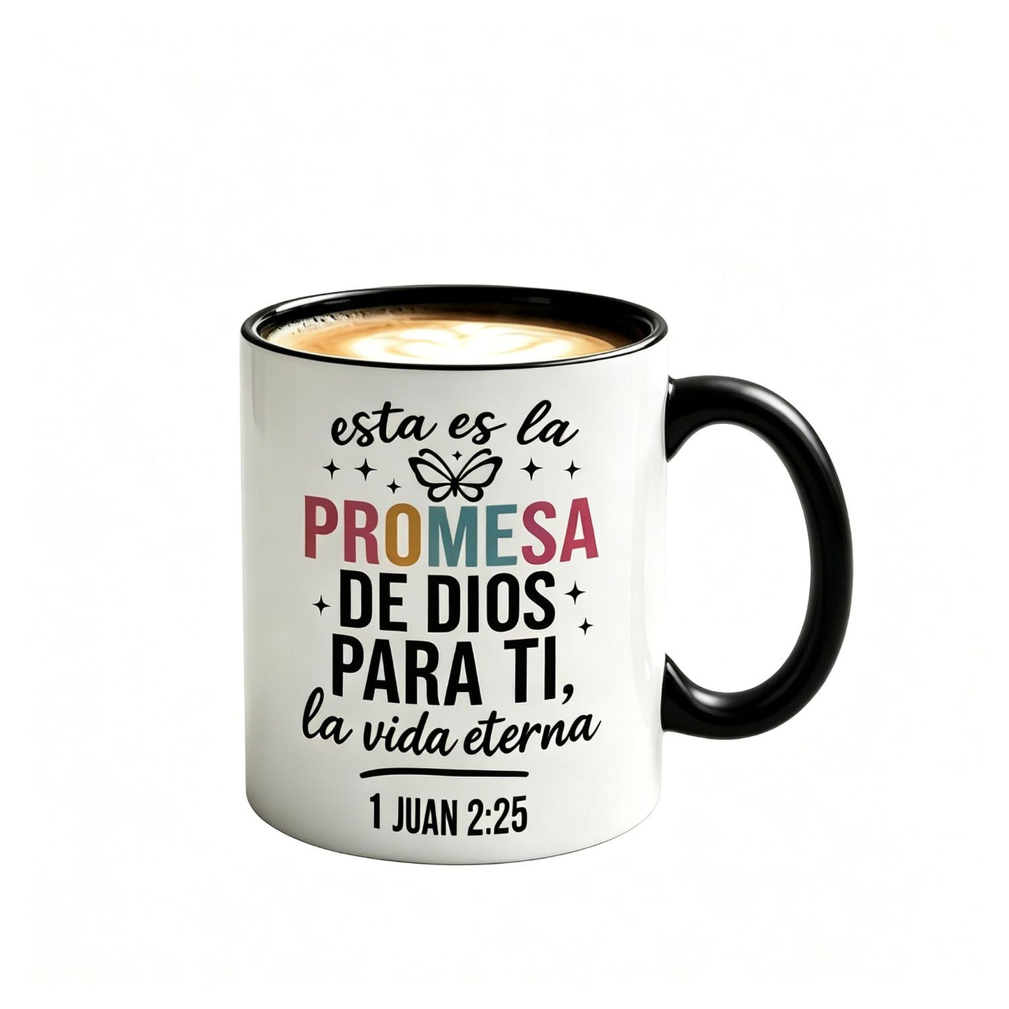 Inspirational 11Oz Ceramic Mug with Beautiful Hand Lettered Bible Verse Butterfly Typography Design - Perfect Gift for Bible Believer on Christmas
