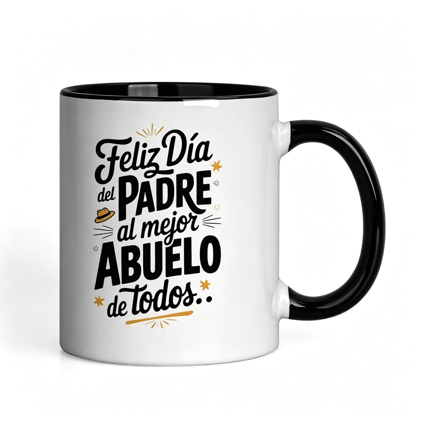 Ceramic Coffee Mug, Spanish Happy Father's Day Best Abuelo Quote Printed Tea Cup, Dishwasher Safe Kitchen Drinkware Tazas Para Cafe, Ideal Gift for Grandpa Family