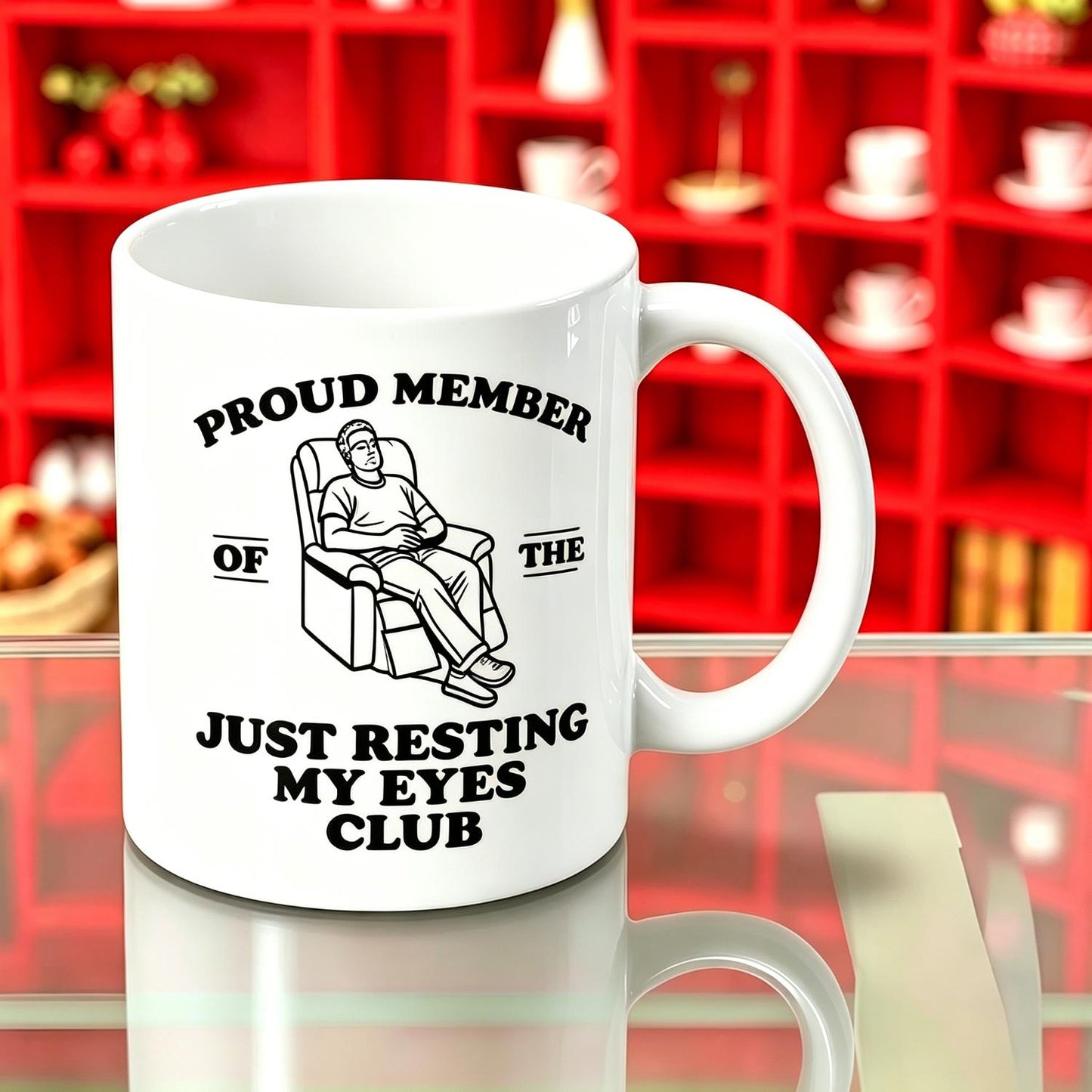 Humorous Dad Ceramic Mug Perfect for Fathers Day Gift Funny Fathers Day Mens Ceramic Mug Resting Eyes Ceramic Mug