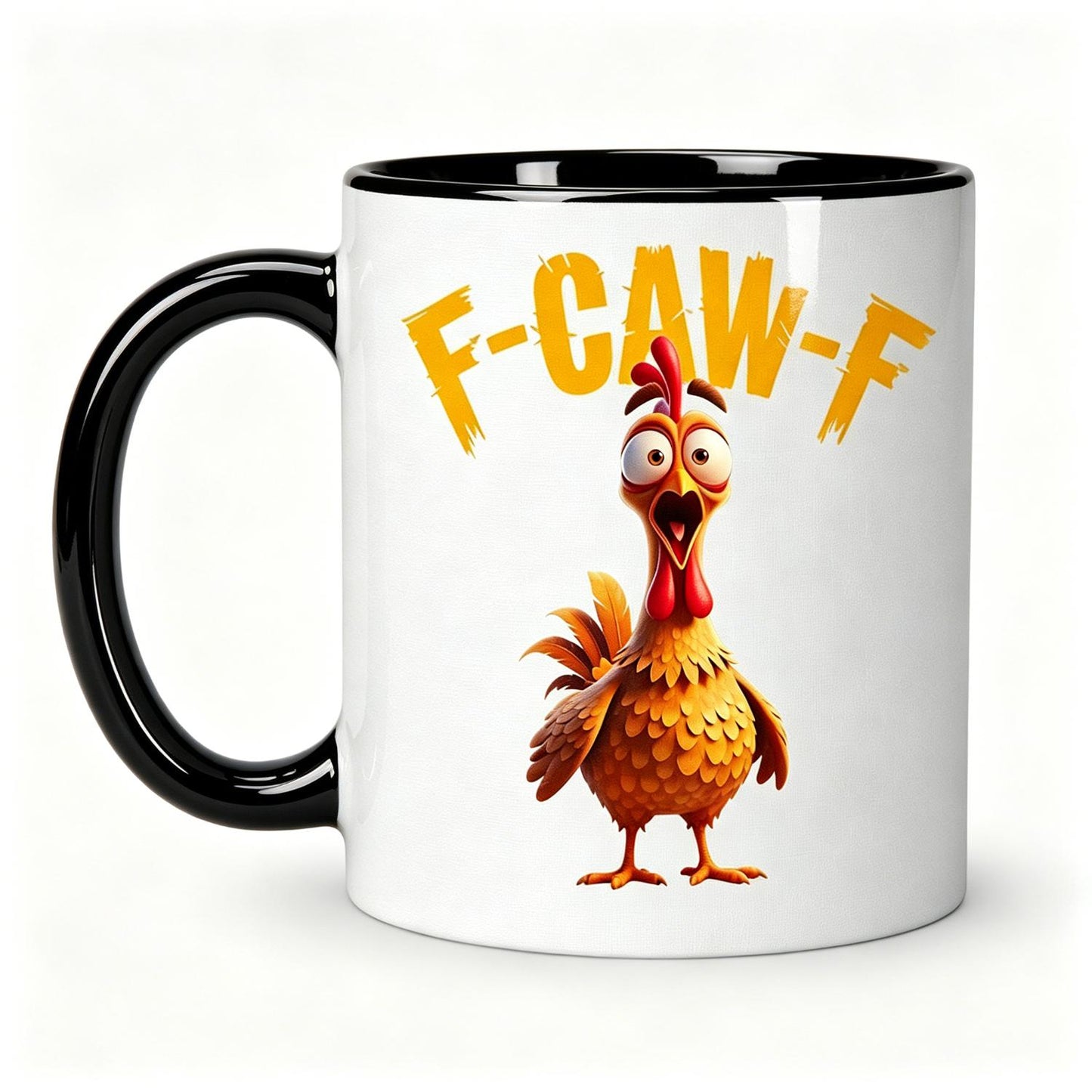 Funny Chicken Mug,White Elephant Gifts Hilarious F-Caw-F Ceramic Coffee Cup for Men & Women,11oz Humor Coffee Mug