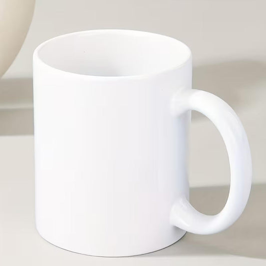 Blank ceramic cups, in black and white colors. Pure white plain cups. Suitable for DIY at home. For daily use in household and office settings.