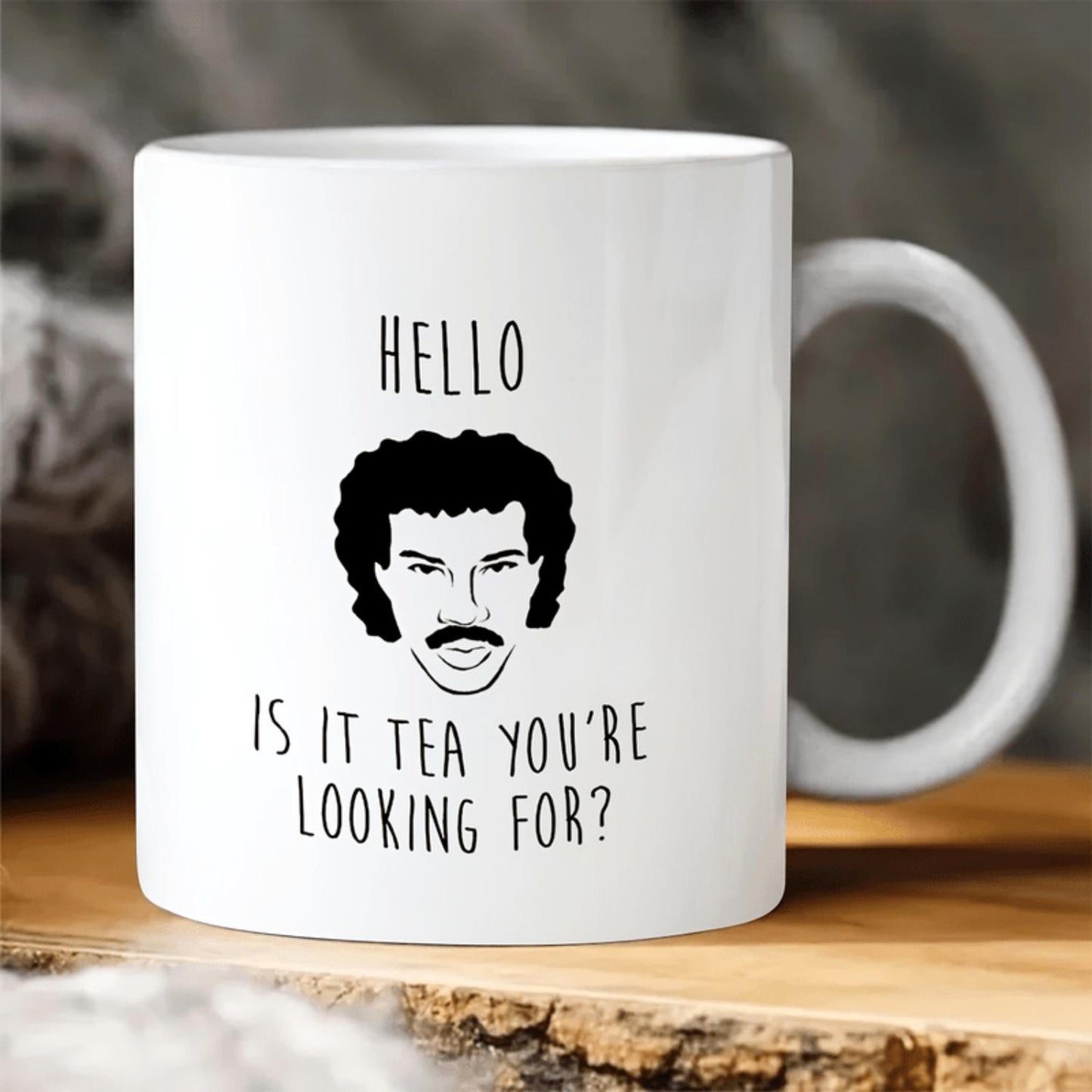 [Retro Tea Cup] Retro Ceramic 1pc Tea Cup | Double-Sided Design, Humorous Saying "Hello, You're Looking for a Tea You're Looking for?", Novelty Gift, Dishwasher Safe, Perfect for Home or Office Decor