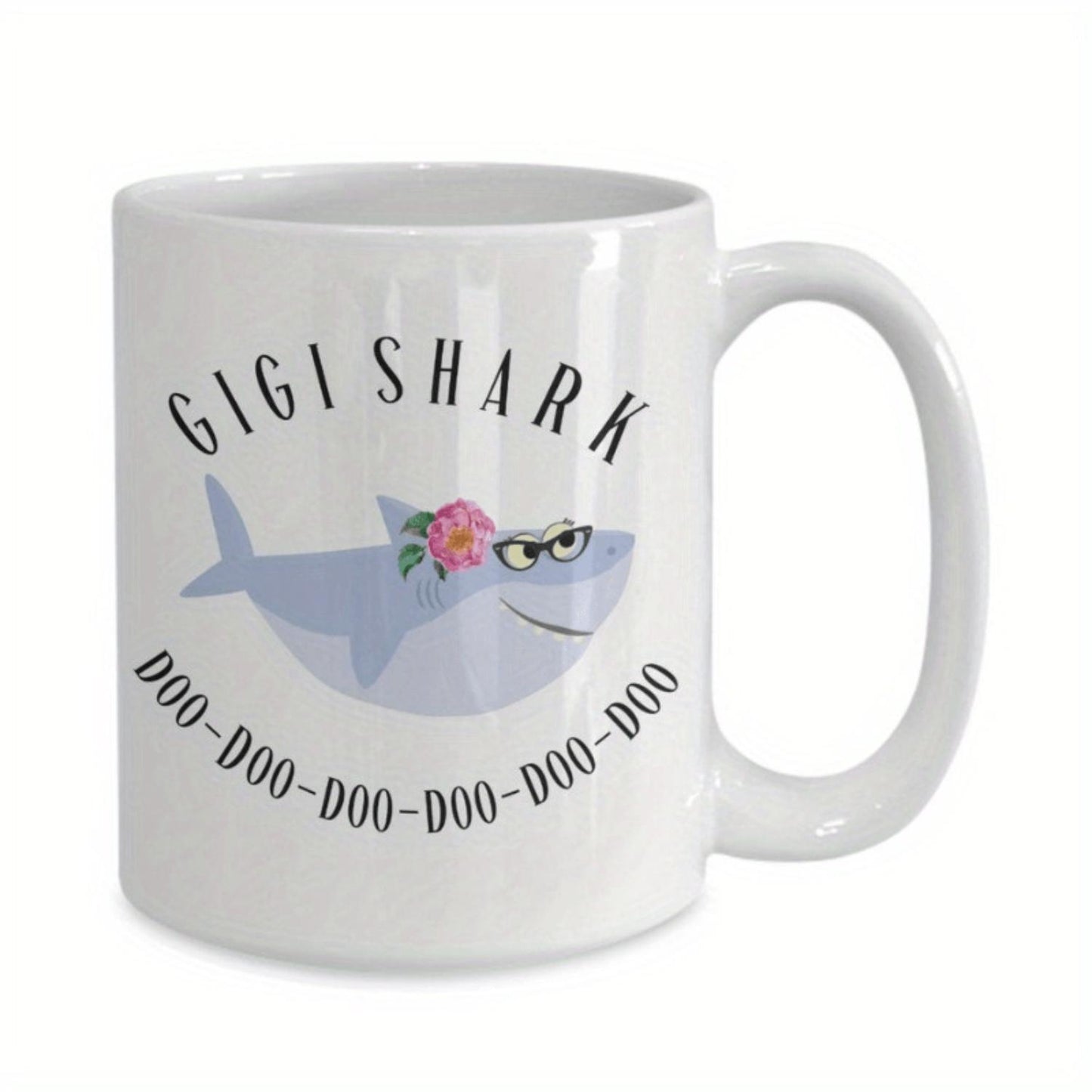 Gigi Shark Coffee Mug - Reusable, Insulated Ceramic Cup - Machine Wash Safe, Multipurpose Lead-Free Beverage Mug - Ideal Mother'S Day Gift for Grandma Gigi, Adult Use (1pc)
