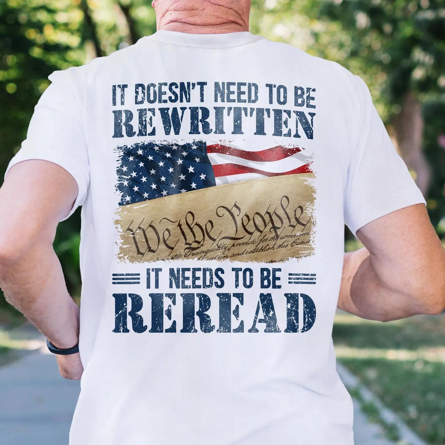 It Does Not Require Rewriting It Just Needs Rereading 1776 T Shirt Classic Fit Street Casual Round Neck Short Sleeve Men S T Shirt Perfect for Fathers Day Summer Outfits 2024 America Independence Day T Shirt
