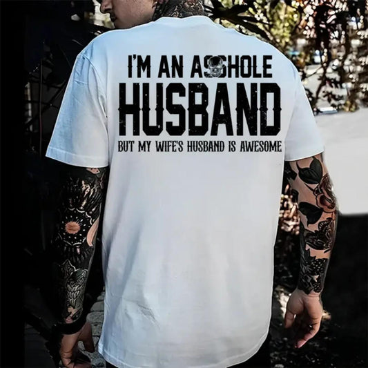 Humorous Husband T Shirt Featuring Playful Quotes