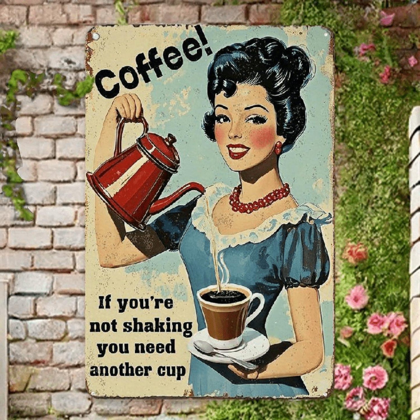 Wall Decor For Home Kitchen Bathroom Farm Garden Garage, Retro Design Coffee Tin Metal Wall Art Signs, If You'Re Not Shaking Thick Tinplate Print Poster Wall Decoration Poster 12x8 Inch Novelty Sign