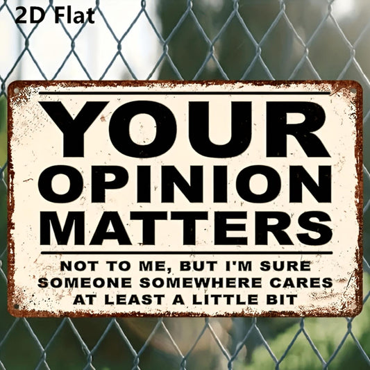 [Vintage Humor | Wooden] 1pc Vintage Humor Wooden Wall Sign "Your Opinion Matters" | Rustic Distressed Finish, Bold Statement Decor for Home, Cafe, Garden, Porch | Perfect Gift, Wall Hanging, No Electricity Needed, Wooden Wall Art