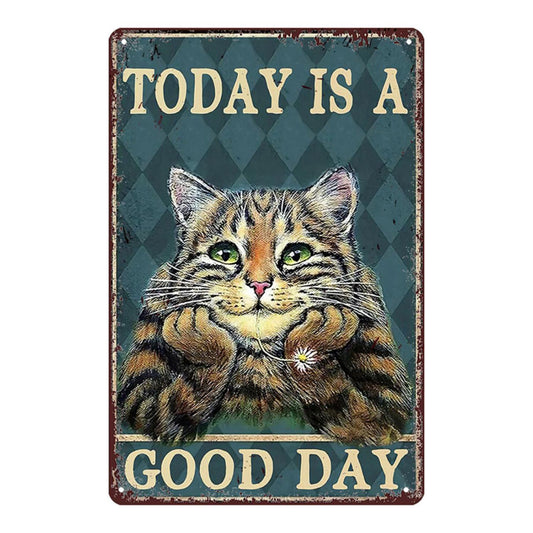 Creative 2D Flat Animal Metal Wall Sign with Motivational and Humorous Quotes, Vintage Charm, Perfect for Living Room, Bar, or Office