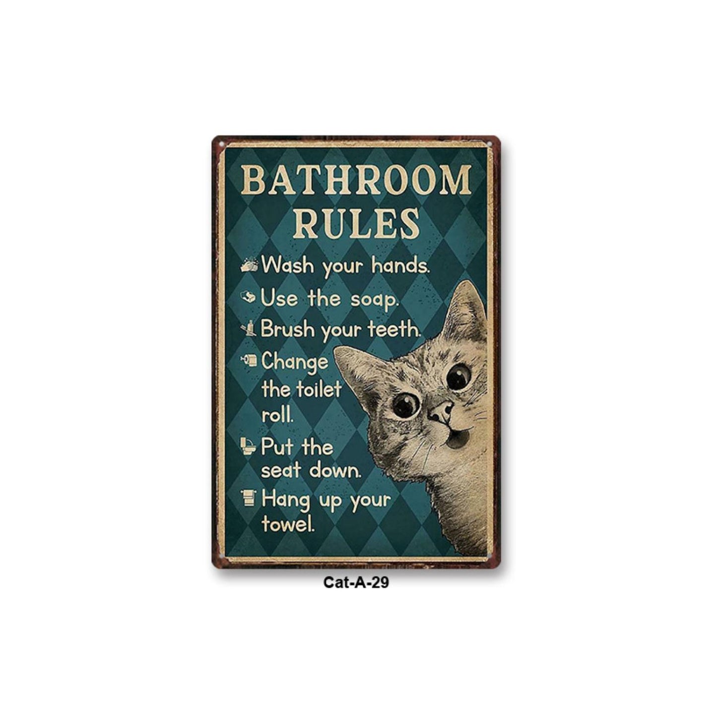 Cute cat motivational tin metal plaque, heartfelt quote wall decor, best gift choice for family members and close friends