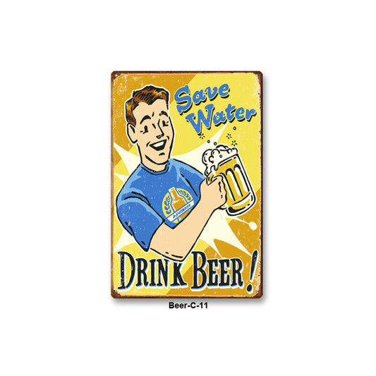 Humorous beer slogan rustic retro tin painting metal wall decor for bar restaurant club bedroom vintage iron art home interior wall ornament