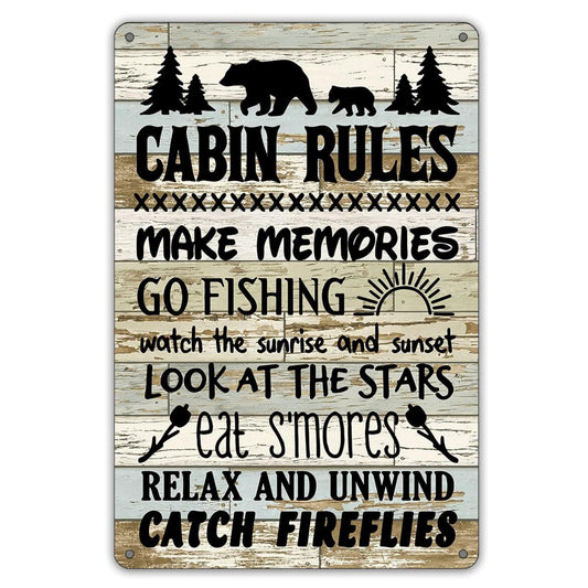 12x8" Vintage Camping Iron Wall Decor, Camp Tent Cabin Hanging Ornament, Ideal Gift for Family Camping Enthusiasts