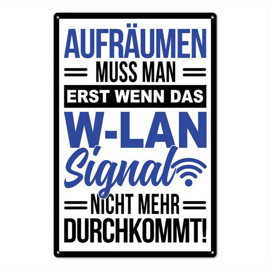 Putuo Decor 1pc German Vintage Metal Sign, Aufraumen Muss Man, Wall Art Decor for Home Farmhouse Living Room, 7.8 X 11.8 Inches Gifts