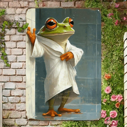 Wall Decor For Home Kitchen Bathroom Farm Garden Garage, Frog Metal Sign Funny Bathroom Sign for Home Bathroom Toilet Wall Art Decor Tin Sign 8x12inch_00001_ Wall Decor For Home Bedroom Bar Country Garden Bathroom Decor Gifts, Hom