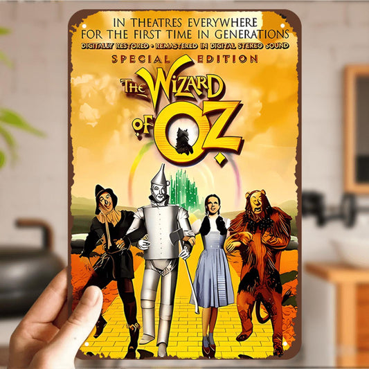 Vintage Movie Poster: The Wizard of Oz - Frameless Canvas Wall Art Decorative Sign - 8x12 Inch - Seasonal Decor for Girls' Bedroom, Home, or Office - Reusable Tin Sign for Indoor Use - Perfect for Movie Enthusiasts, Girlfriend Gif