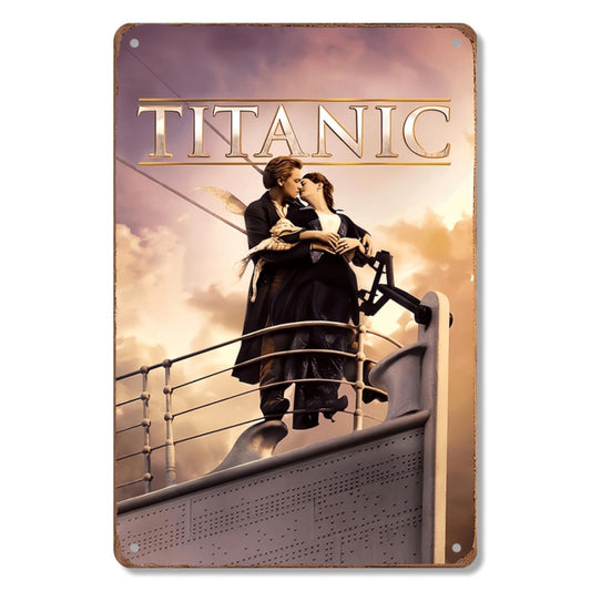 Vintage Titanic Movie Metal Tin Sign - Retro Wall Art for Home, Bar, Garage Decor | Frameless Nostalgic Poster with Classic Film Illustration, Perfect for Holiday and Everyday Use, Metal Wall Art Decor