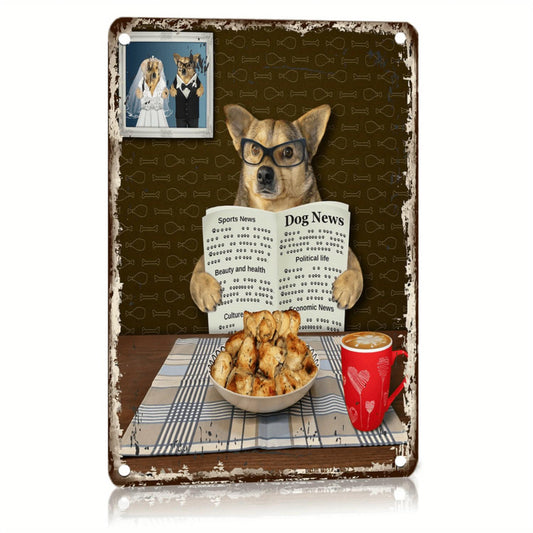 Vintage 'I Love Dogs' Metal Sign (8"x12") - Rustic Wall Art for Home, Cafe, Bar & Garage Decor | Waterproof & Dustproof Tin Plaque, Perfect for Room Decor